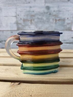 3D Colorful Hand Painted Book Mini Coffee Mug